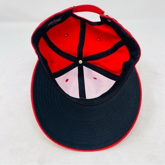 Volcom Embroidered Logo Red Baseball Hat OS - Picture 6 of 7